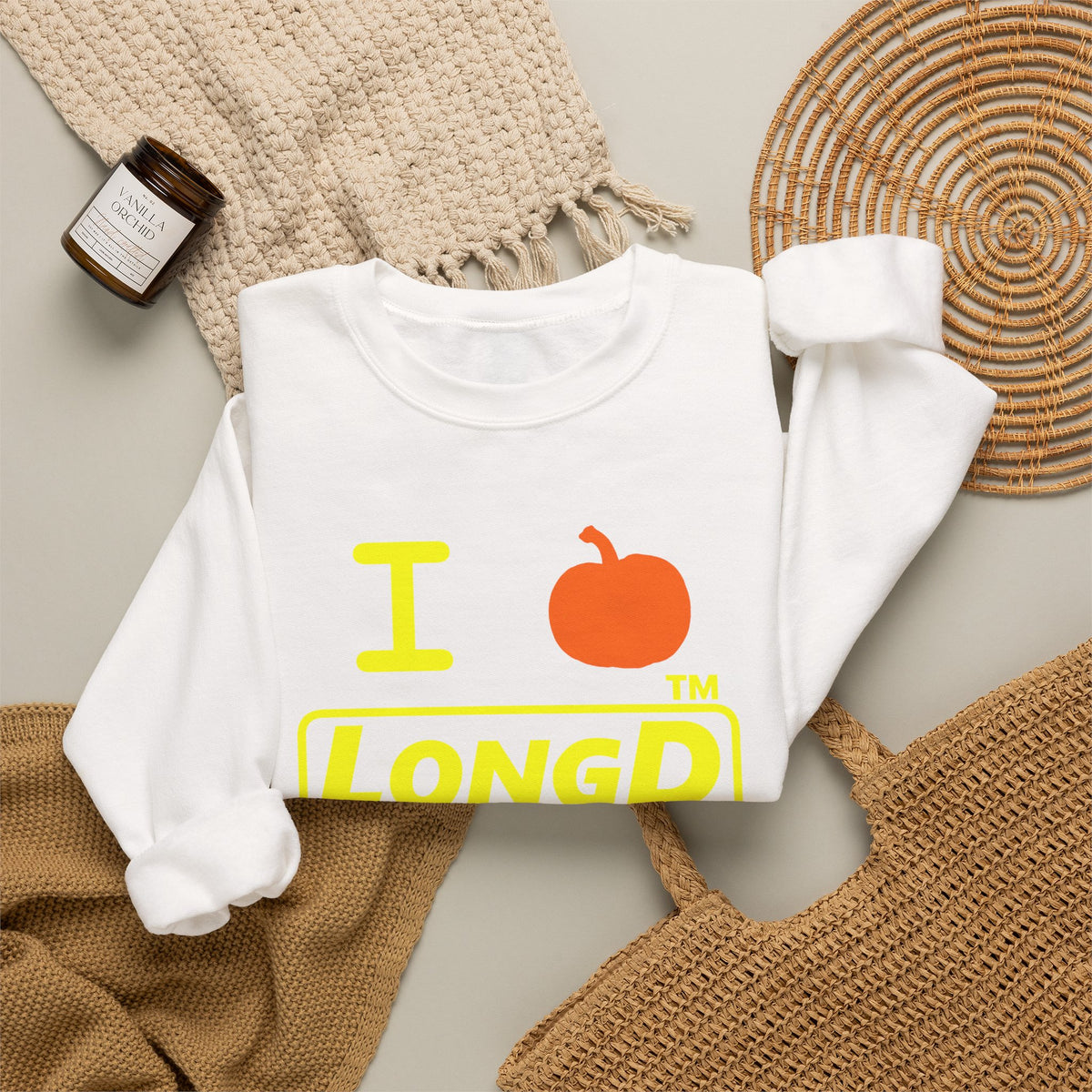 I pumpkin LongD Hyde Park positive alternate basic Yellow (FFFF00) logo crewneck sweatshirt