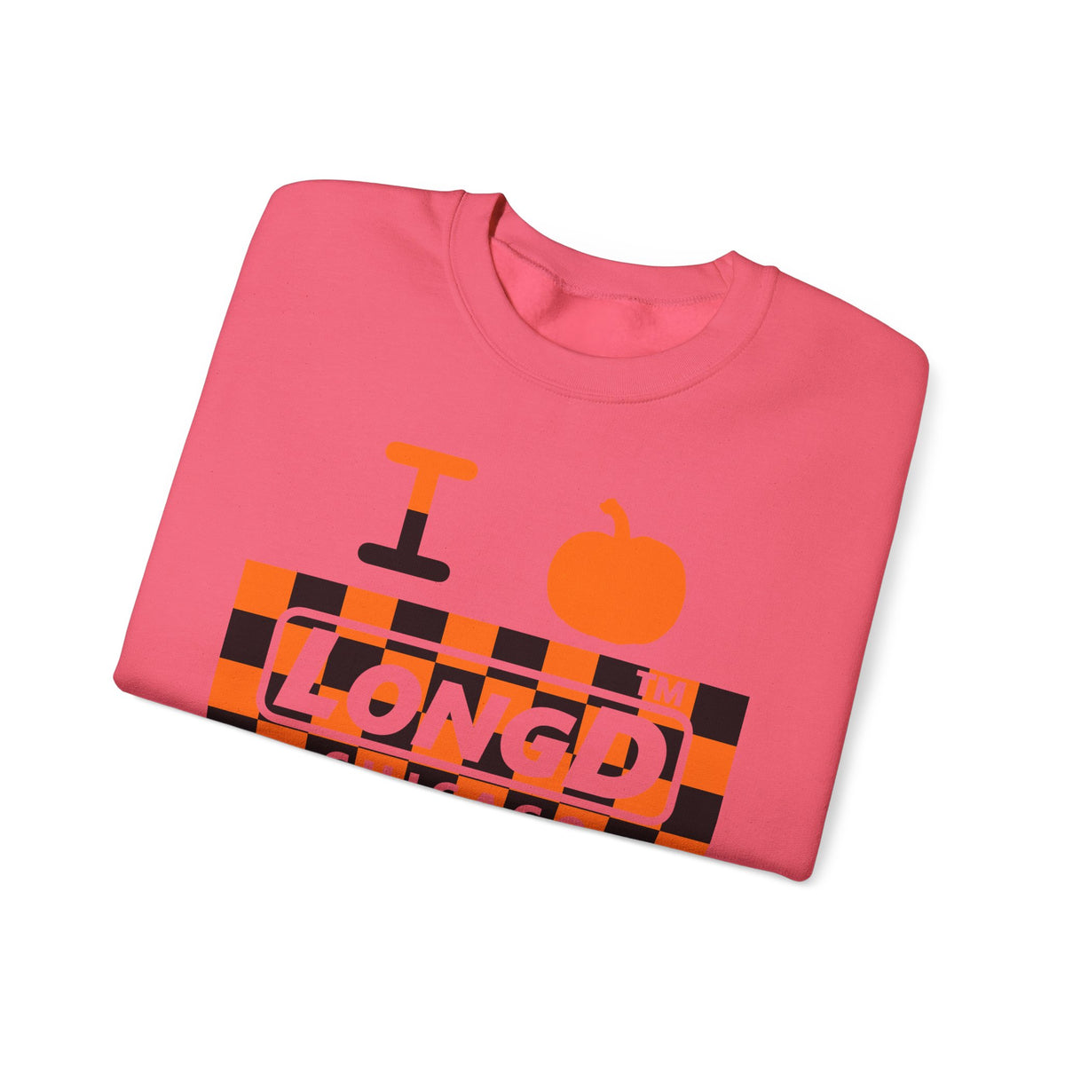 I pumpkin LongD Chicago negative checkered logo crewneck sweatshirt