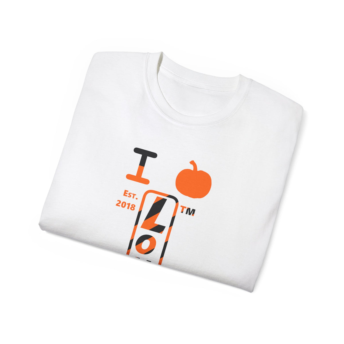 I pumpkin LongD Chicago positive upright pixel-weighted 12-striped logo cotton tee