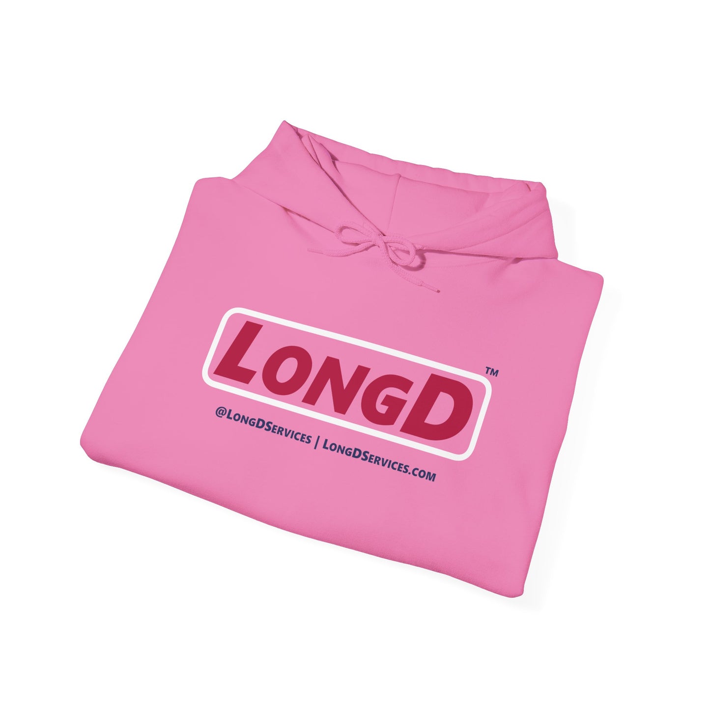 LongD® Logo Hoodie red, white and blue positive elements