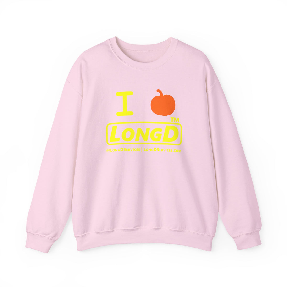 I pumpkin LongD Tag-domain positive alternate basic Yellow (FFFF00) logo crewneck sweatshirt