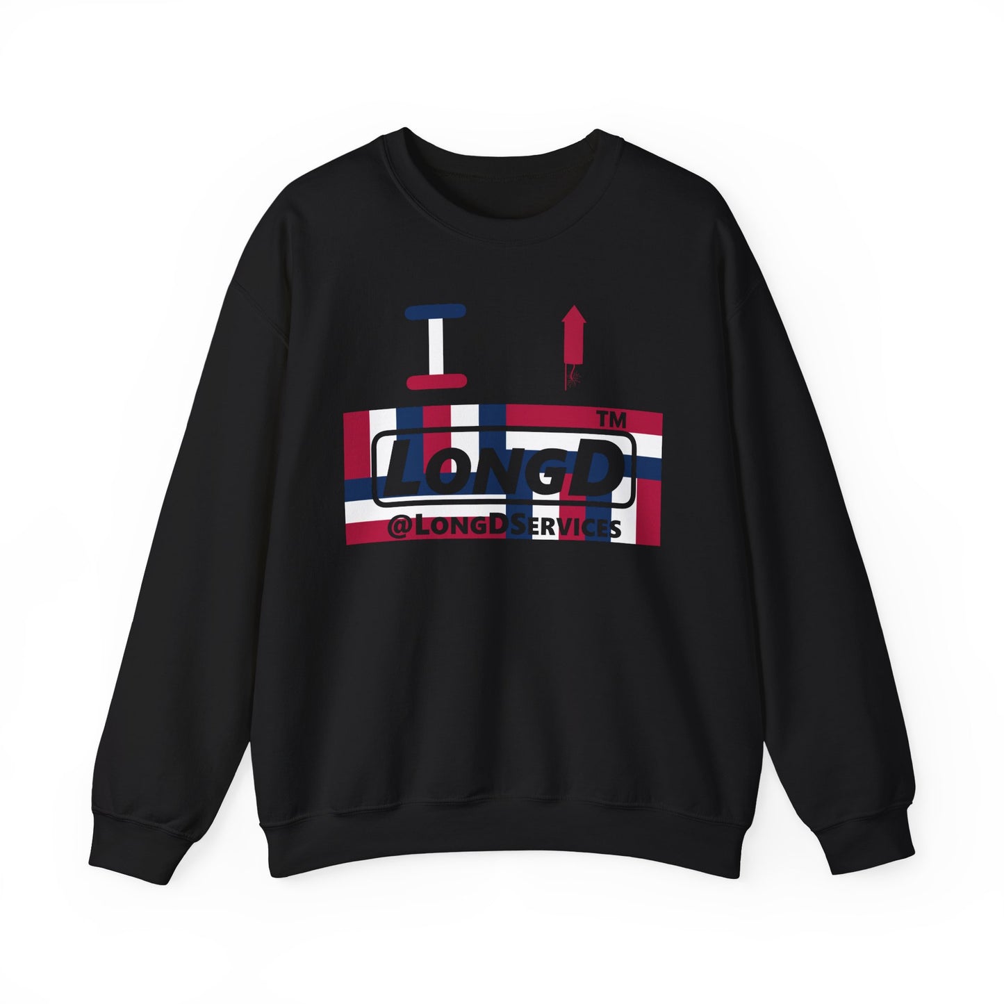 I firecracker LongD negative modified windmill tag logo crewneck sweatshirt