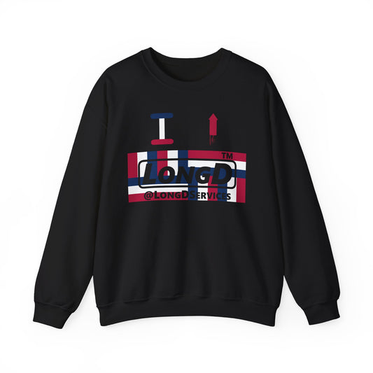 I firecracker LongD negative modified windmill tag logo crewneck sweatshirt