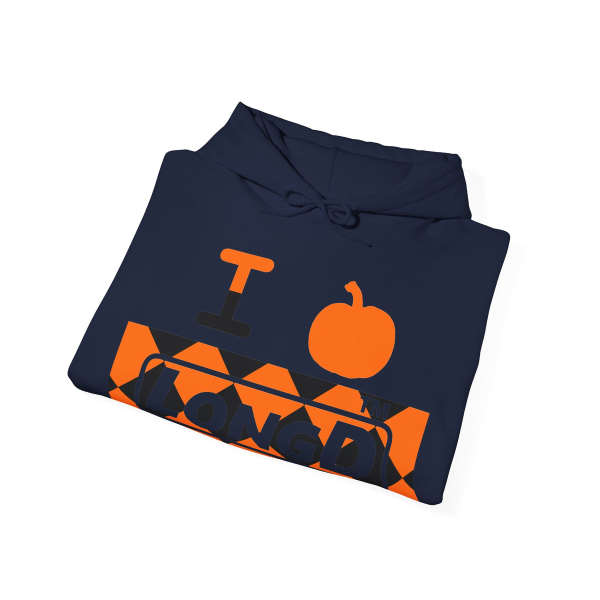 I pumpkin LongD Chicago negative argyle logo hoodie