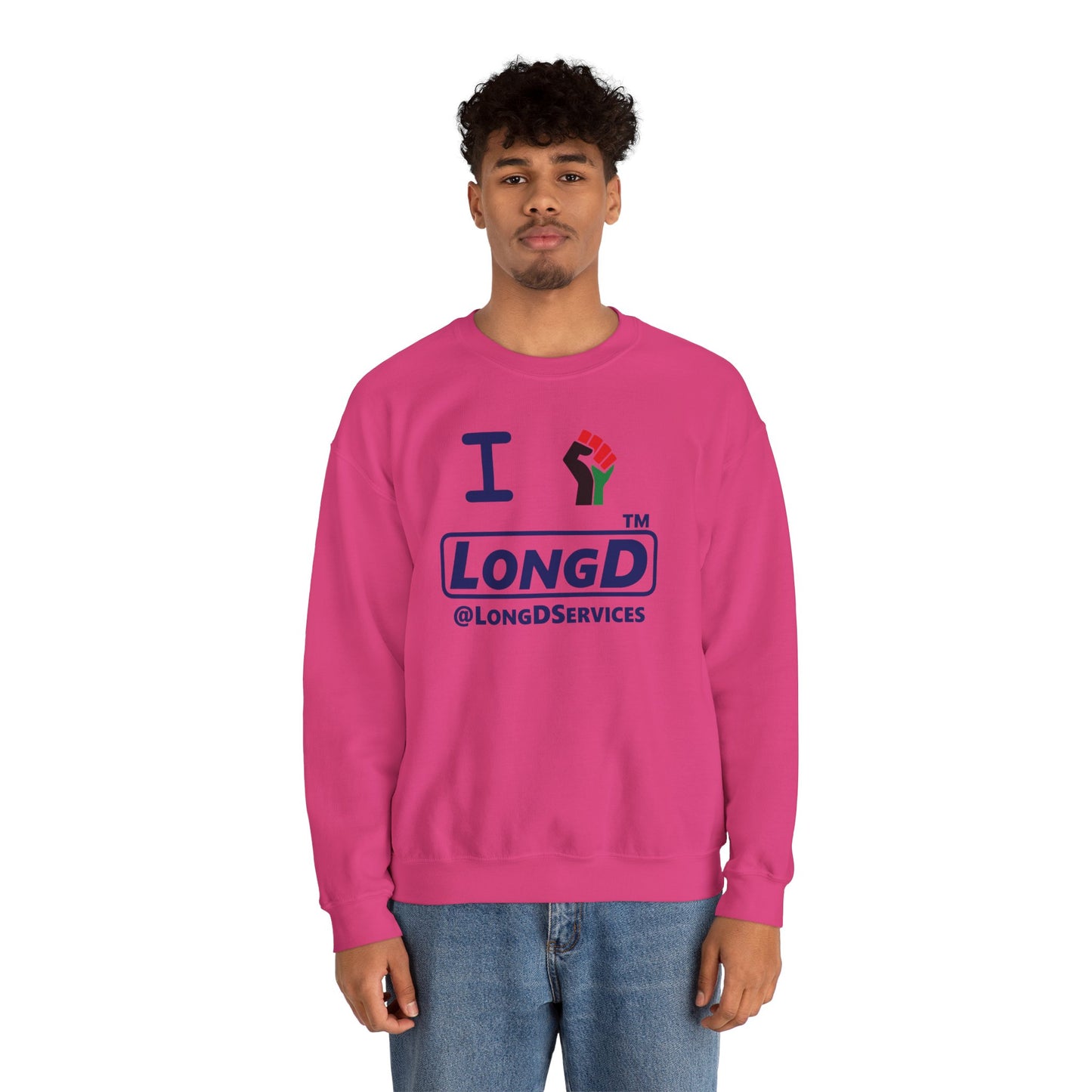 I fist LongD official basic tag logo crewneck sweatshirt