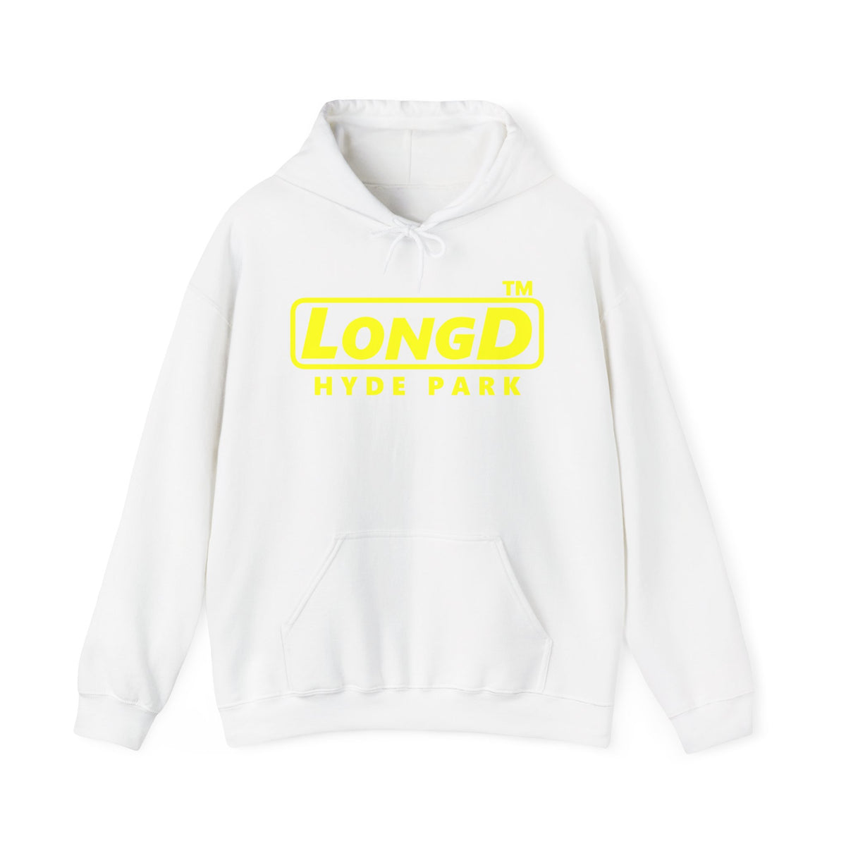 LongD Hyde Park positive alternate basic Yellow (FFFF00) logo hoodie