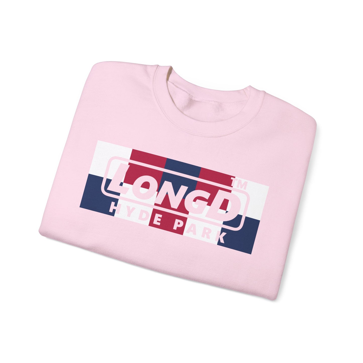 LongD negative 2x5 Hyde Park logo crewneck sweatshirt (patriotic colors)
