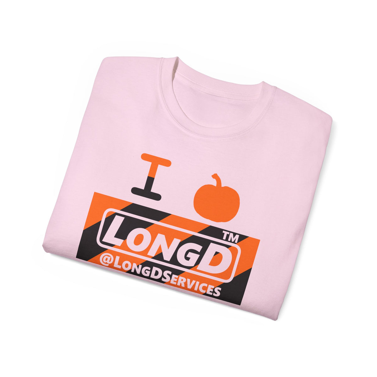 I pumpkin LongD Tag negative diagonal 6-striped logo cotton tee