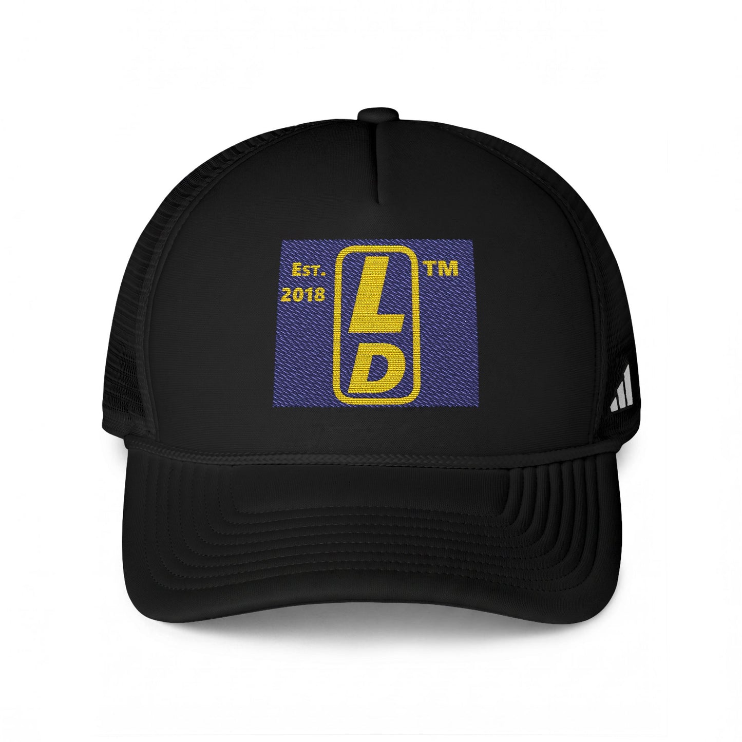 adidas reverse official upright initials logo trucker cap