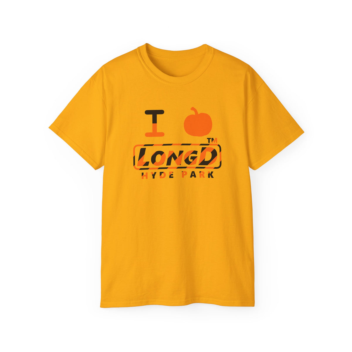 I pumpkin LongD Hyde Park positive 12-striped logo cotton tee