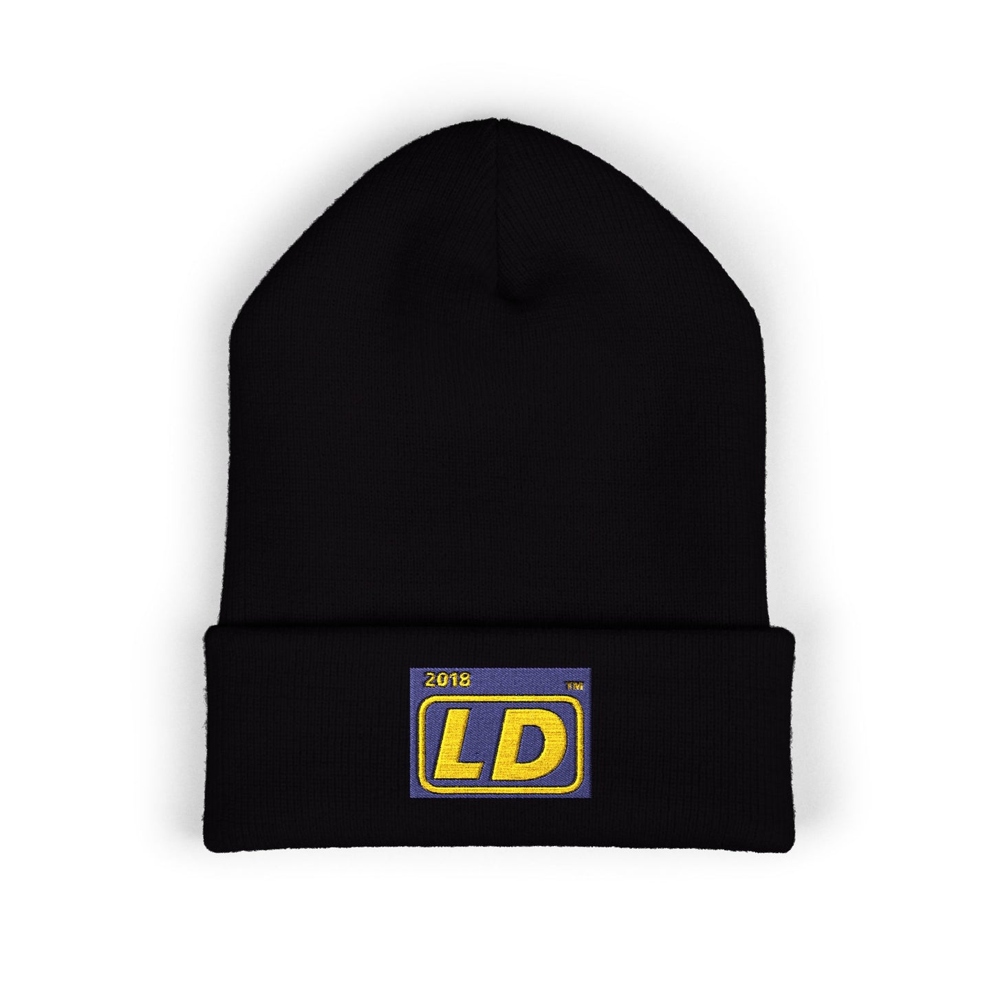 Embroidered Classic Cuffed Beanie reverse official logo initials
