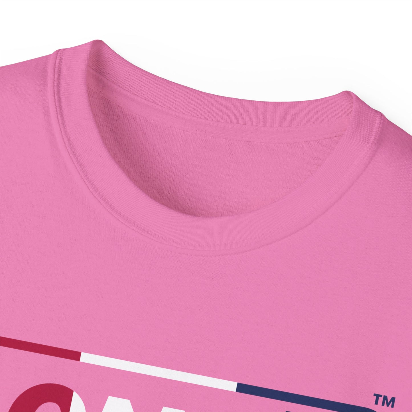 LongD® Logo Cotton Tee Red, White and Blue positive top negative bottom thirds text