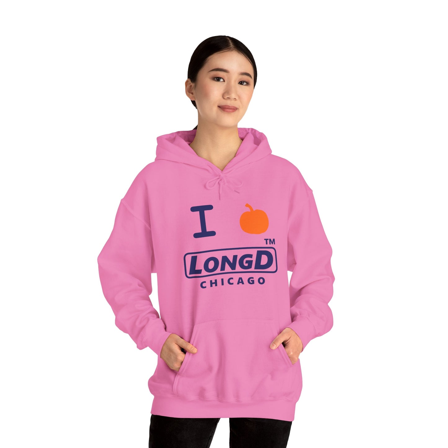 I Pumpkin LongD® Logo Hoodie blue basic Chicago logo
