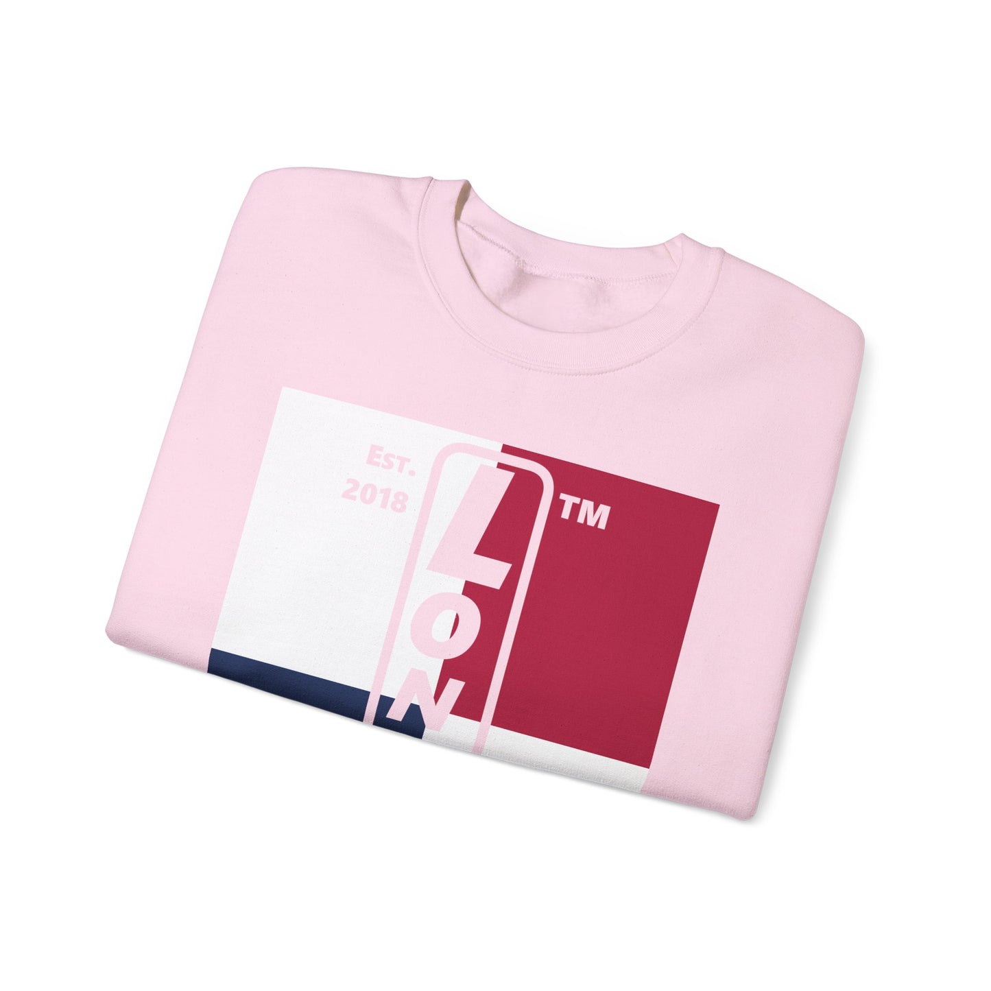 LongD negative quarters Hyde Park upright logo crewneck sweatshirt (patriotic colors)