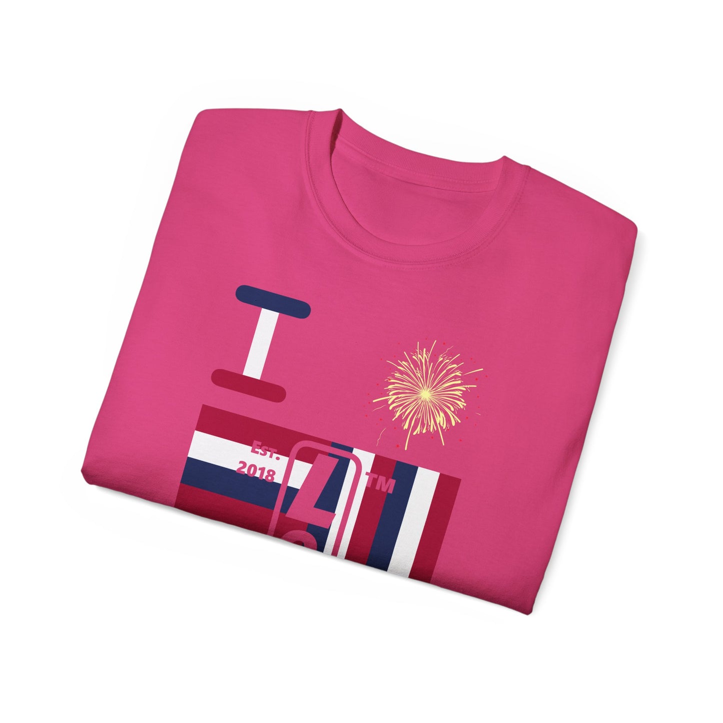 I Burst LongD cotton tee negative windmill 4-print Hyde Park upright logo (Patriotic colors)