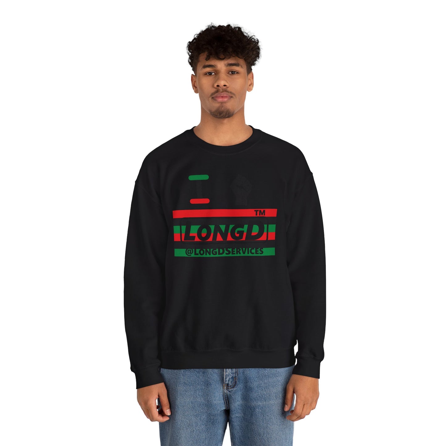 I fist LongD negative horizontal 6-striped tag logo crewneck sweatshirt