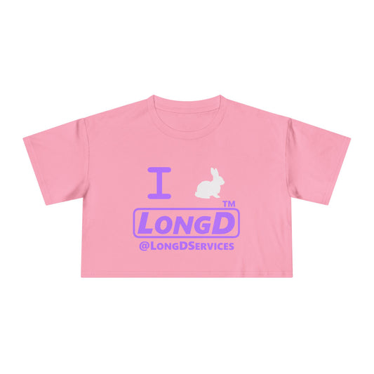 I Bunny LongD positive lavender Tag Logo Crop Tee