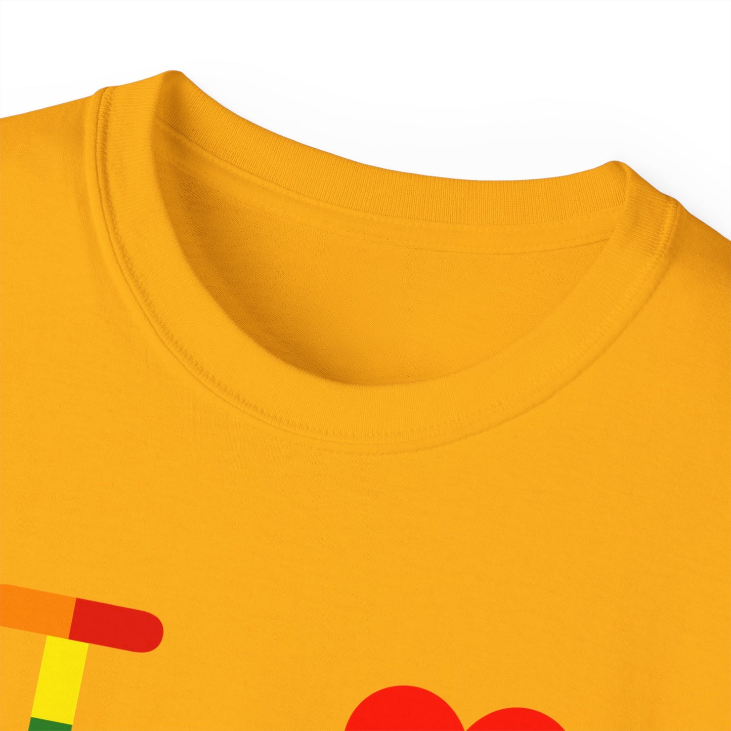 I Luv LongD positive horizontal striped Chicago logo cotton tee (Pride colors)
