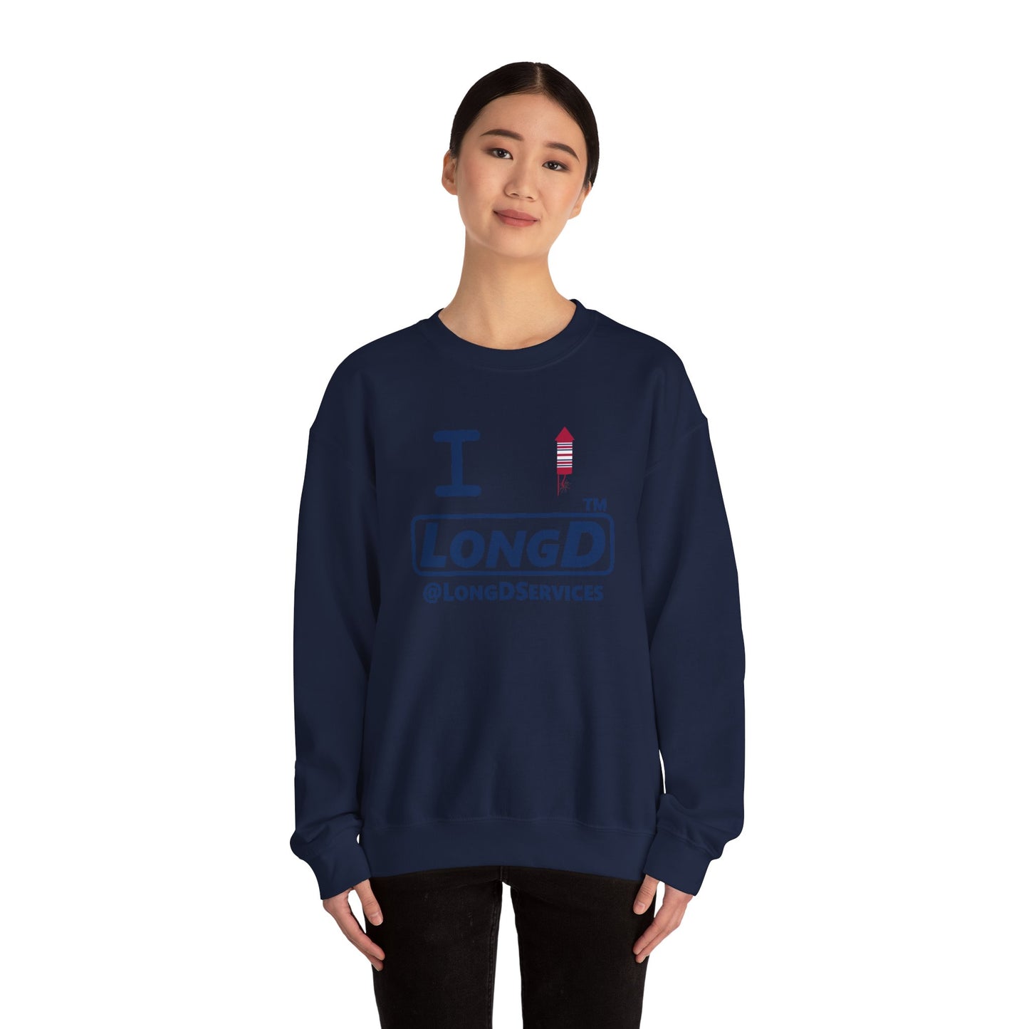 I firecracker LongD official basic tag logo crewneck sweatshirt
