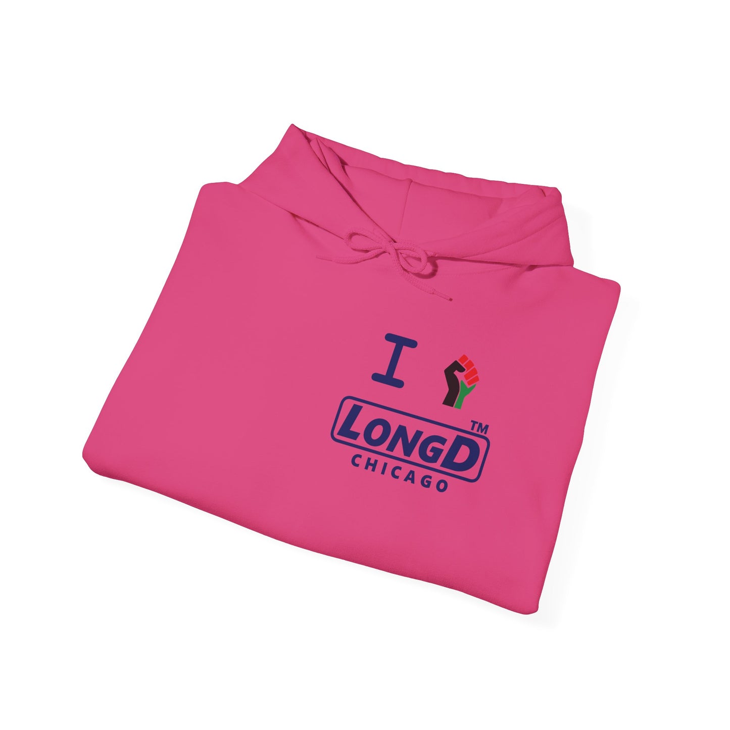 I fist LongD® basic official 4-print single-breasted Chicago logo Hoodie (Juneteenth colors)