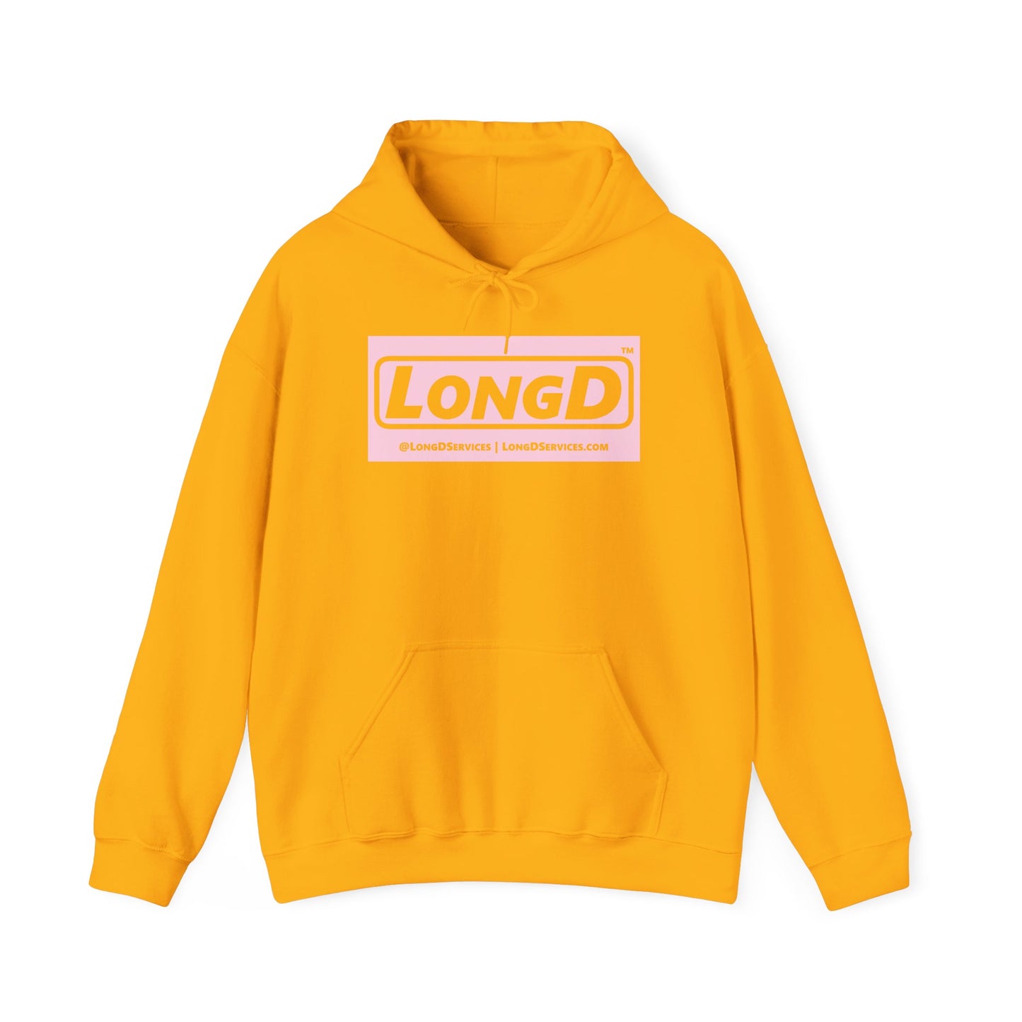 LongD® Logo Hoodie pastel negative pink text