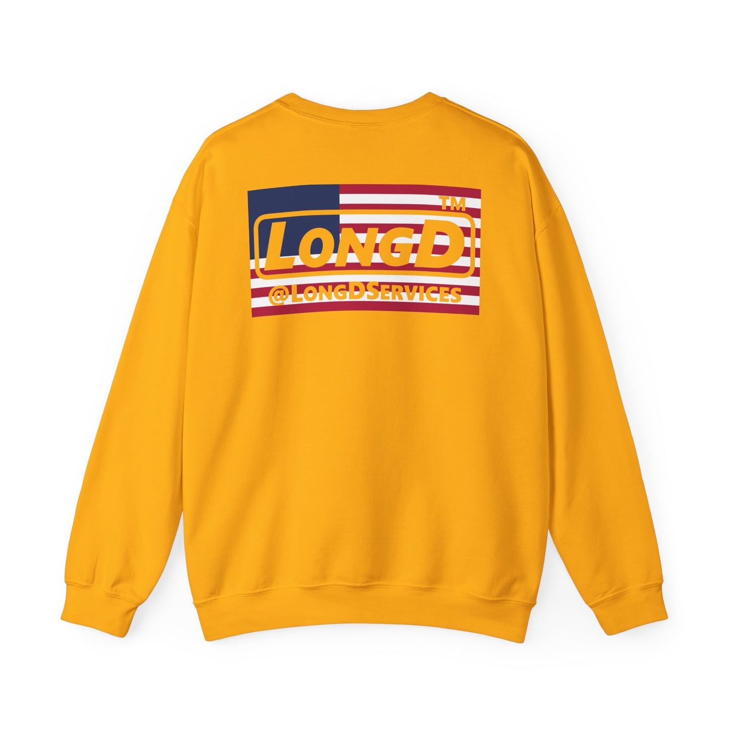 I firecracker LongD negative flag front-back Chicago logo crewneck sweatshirt