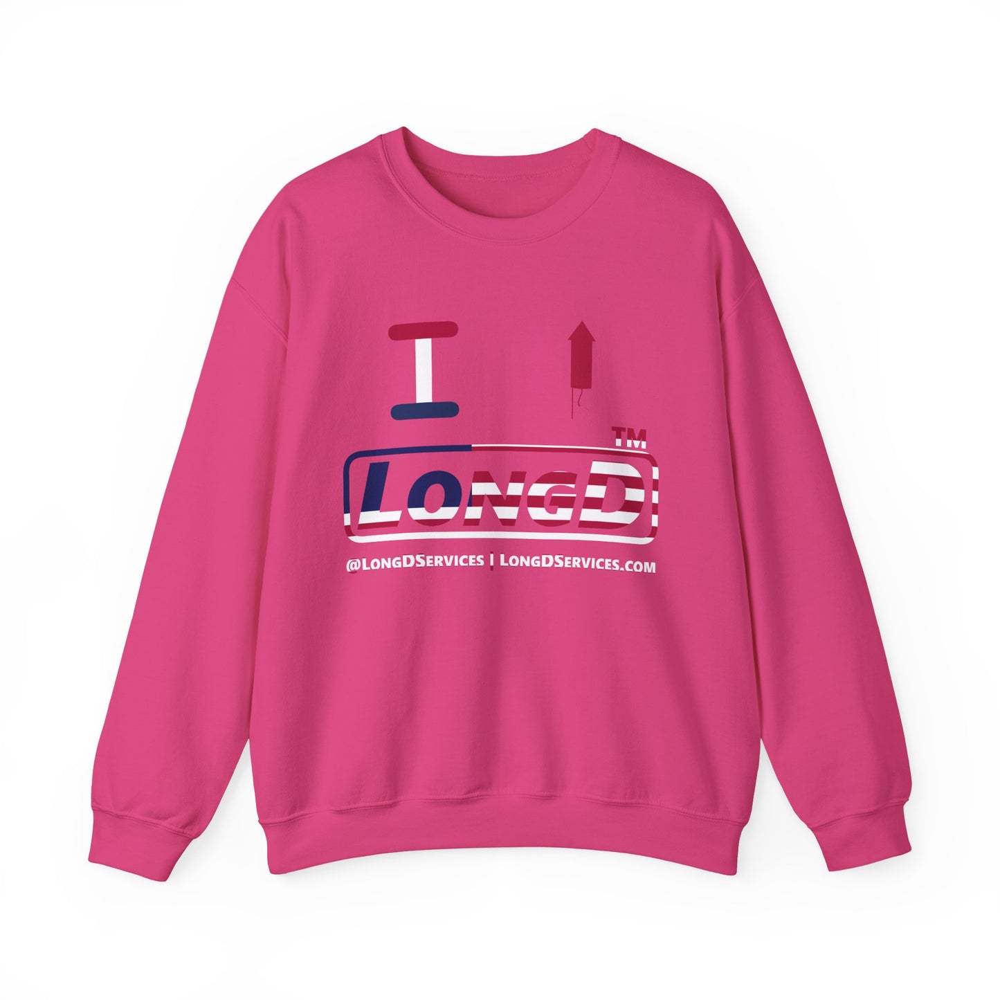 I firecracker LongD positive flag tag-domain logo crewneck sweatshirt