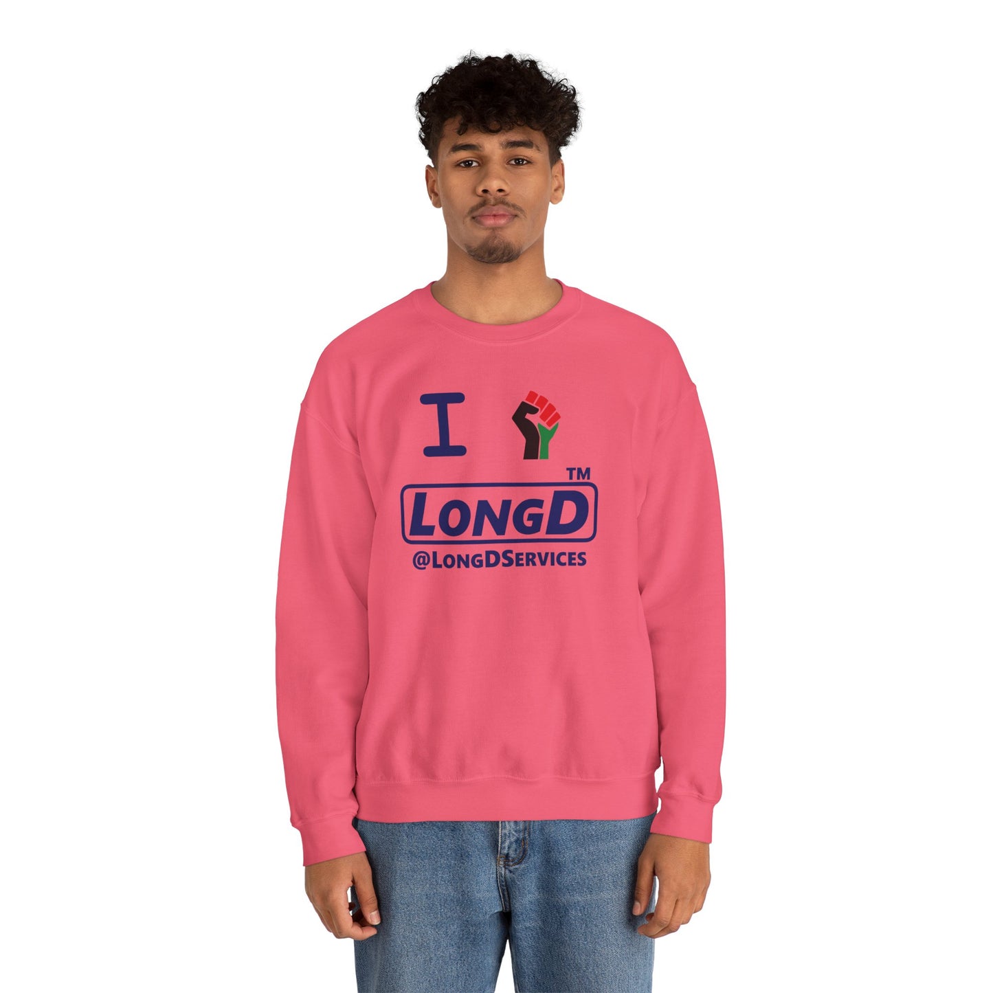 I fist LongD official basic tag logo crewneck sweatshirt