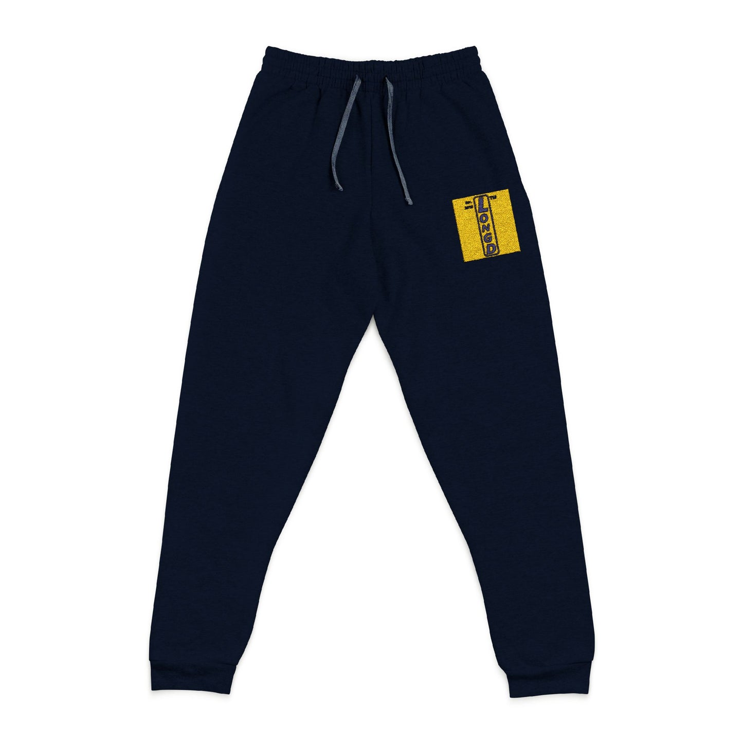 Embroidered unisex joggers official logo upright