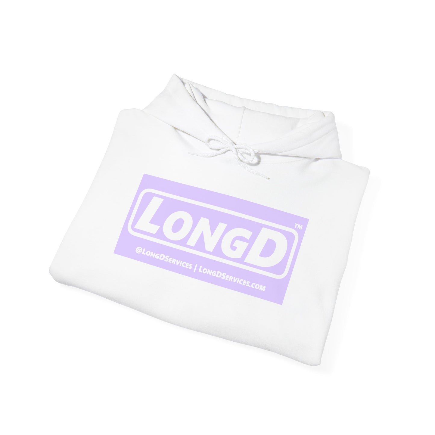 LongD® Logo Hoodie pastel negative purple text