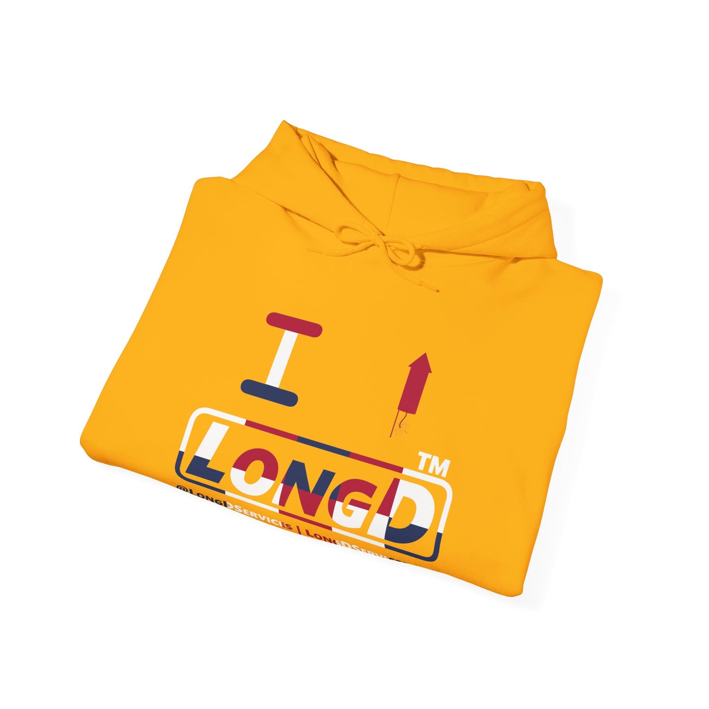 I firecracker LongD® positive 2x5 tag-domain logo hoodie