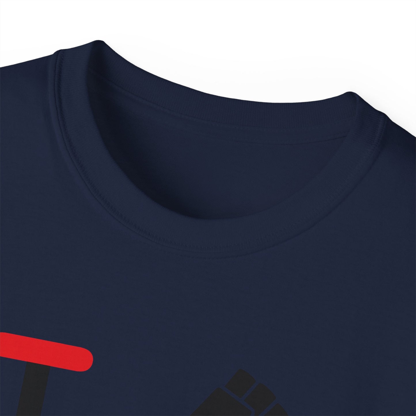 I fist LongD positive vertical 3-striped Chicago logo cotton tee