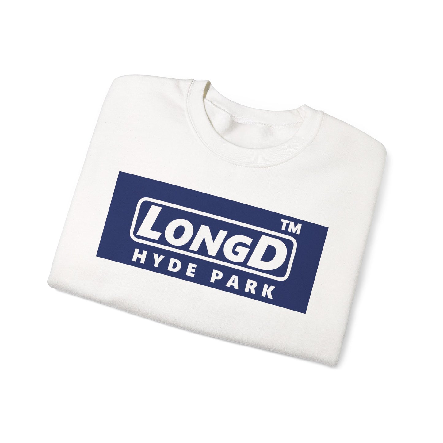 LongD negative official Hyde Park logo crewneck sweatshirt