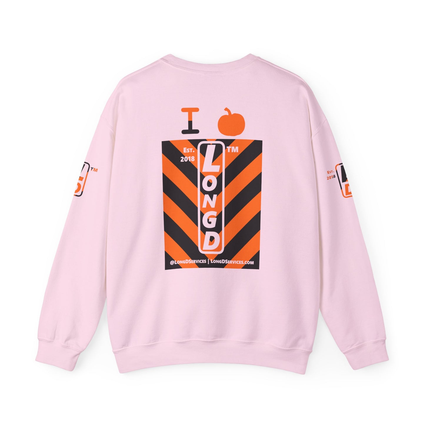 I pumpkin LongD Tag-domain negative upright downward chevron 4-print logo crewneck sweatshirt