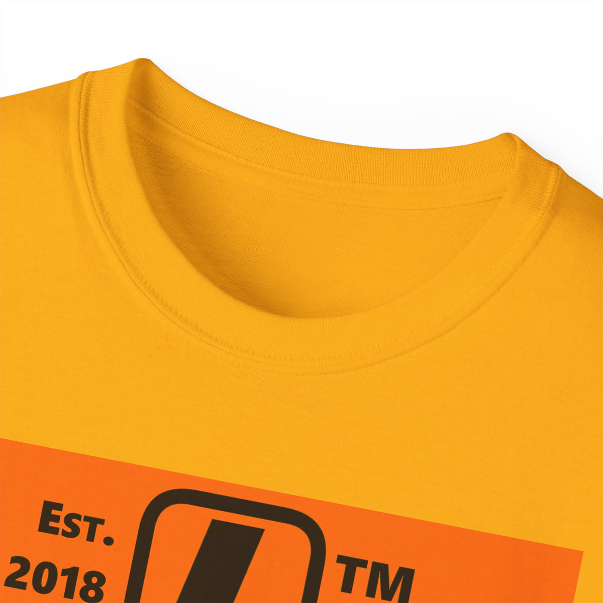 LongD Hyde Park upright logo Black (000000) on orange (FE7518) (Halloween colors) cotton tee