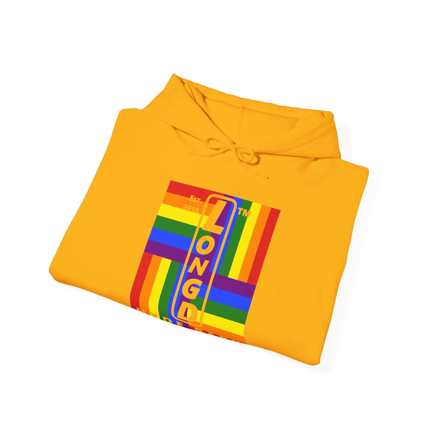 LongD® negative windmill upright Hyde Park logo hoodie (Pride colors)