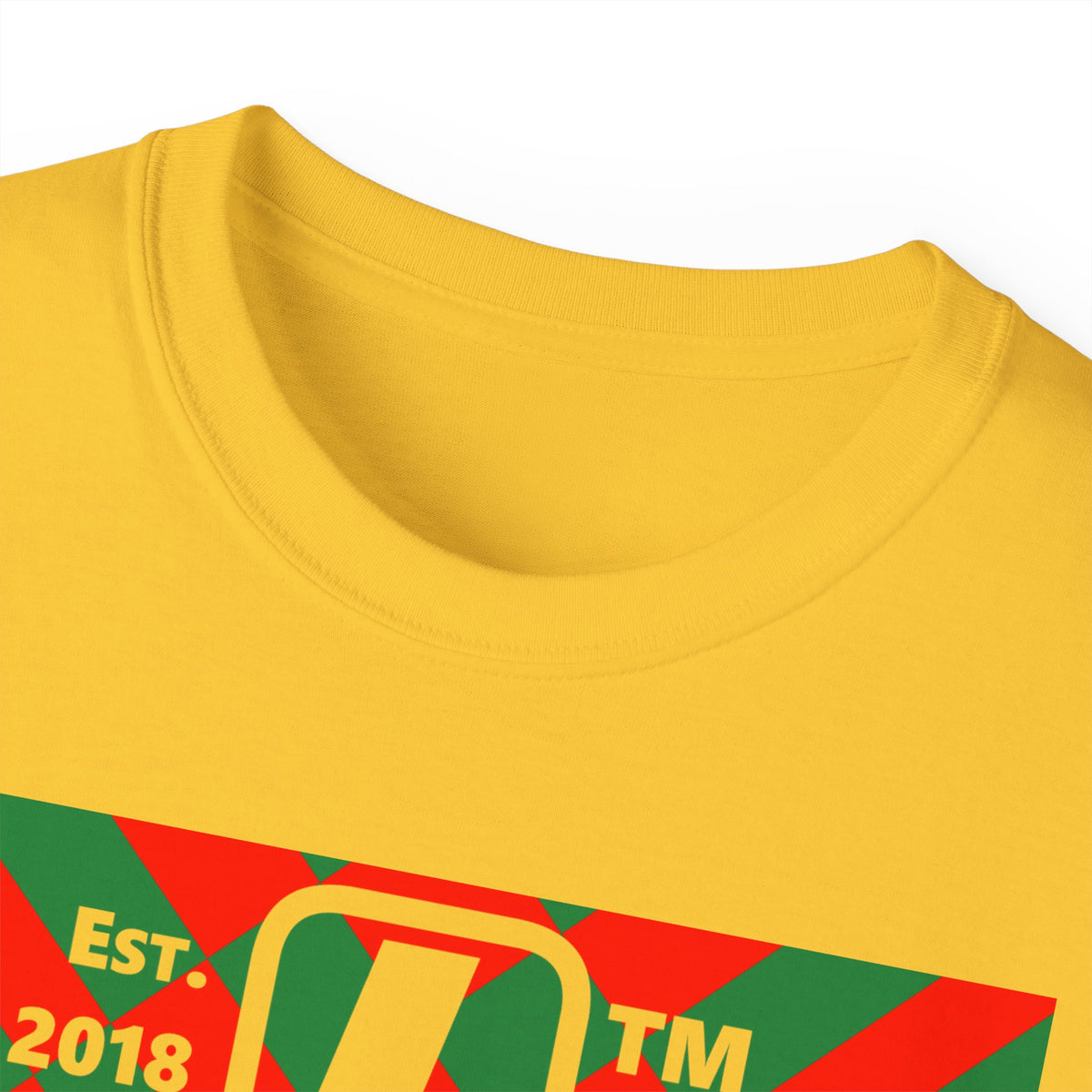 LongD Hyde Park negative upright stylized argyle 4-print logo (Xmas colors) cotton tee