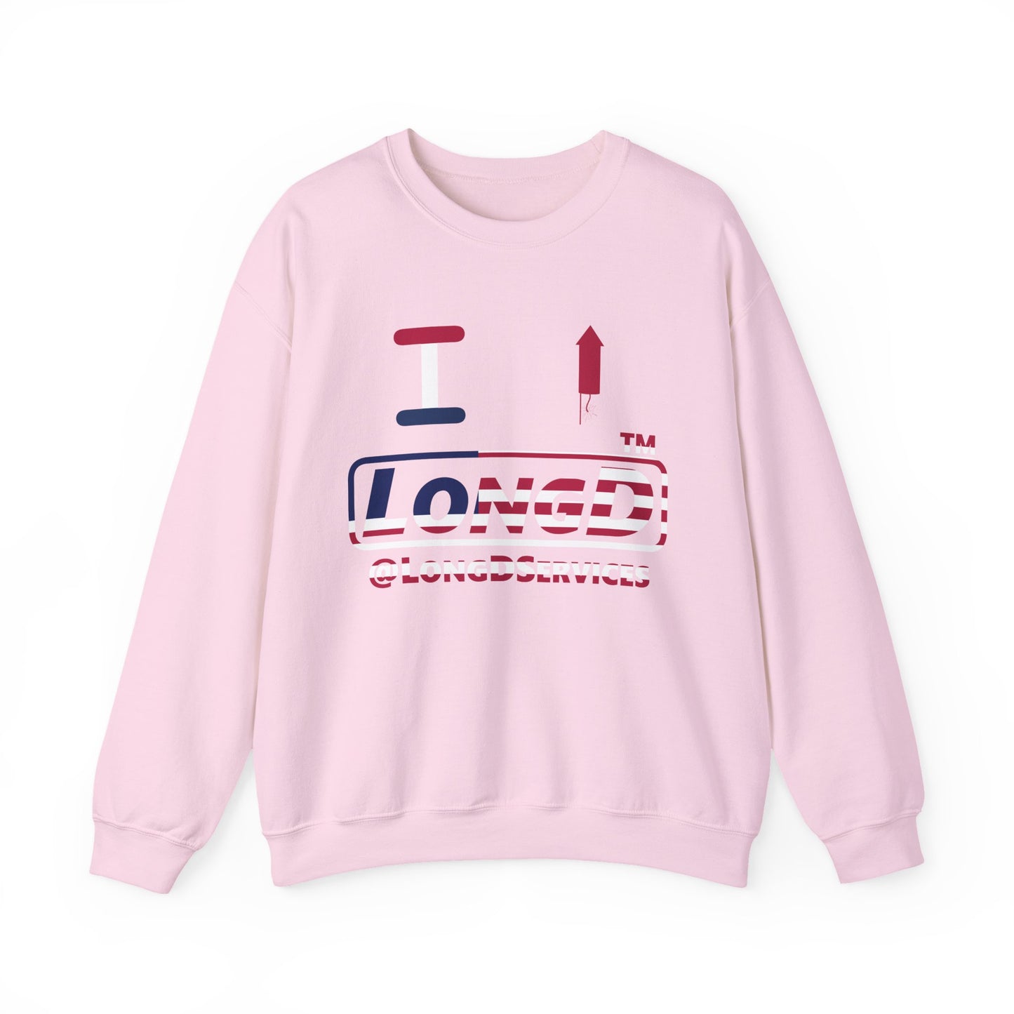 I firecracker LongD positive flag tag logo crewneck sweatshirt