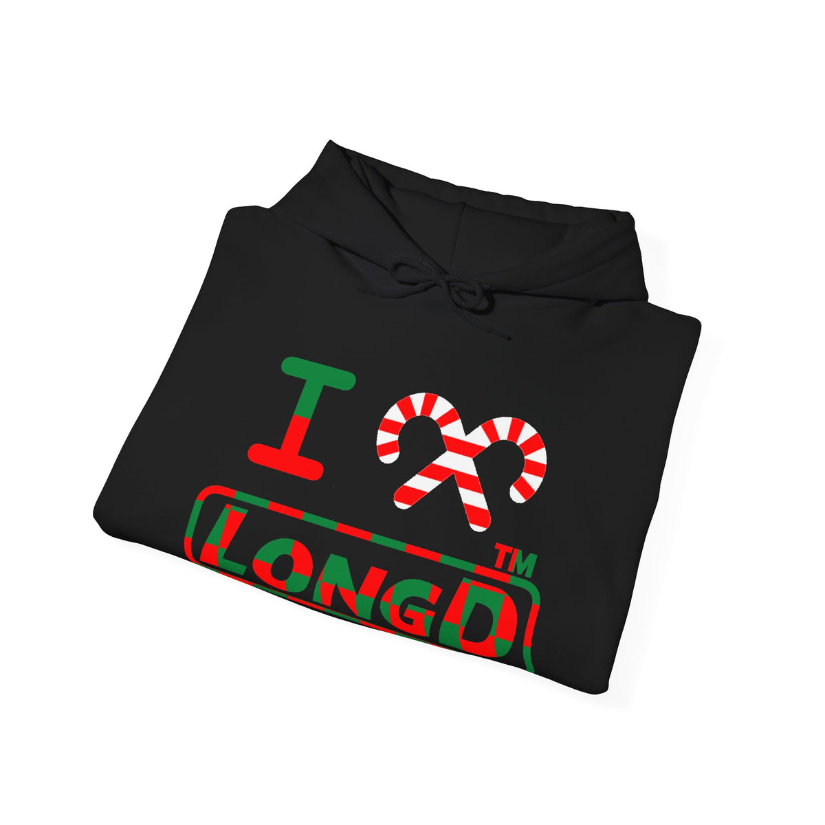 I candy cane LongD Tag positive checkered logo hoodie