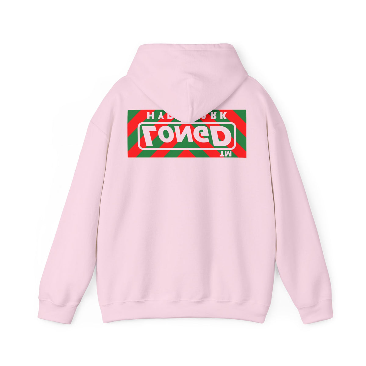 LongD Hyde Park negative downward chevron front-back logo (Xmas colors) hoodie