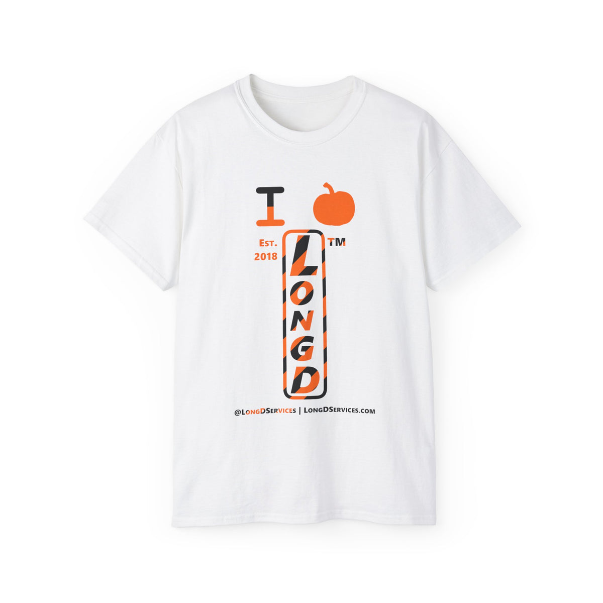 I pumpkin LongD Tag-domain positive upright pixel-weighted 12-striped logo cotton tee