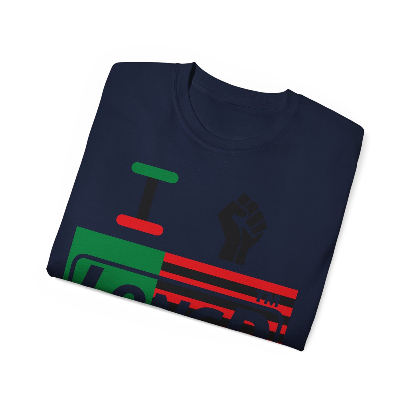 I fist LongD negative flag Chicago logo 4-print cotton tee