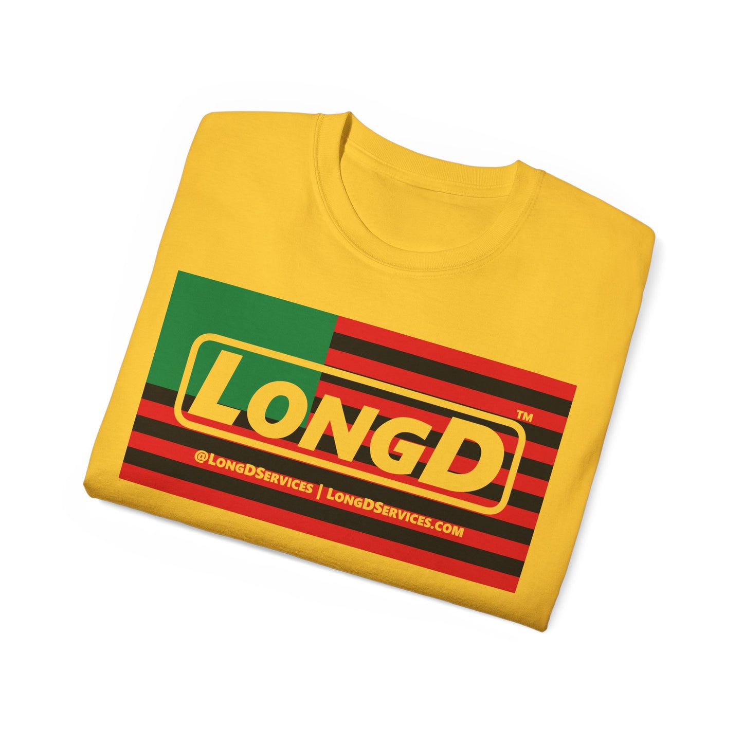 LongD® Logo Cotton Tee Juneteenth negative flag