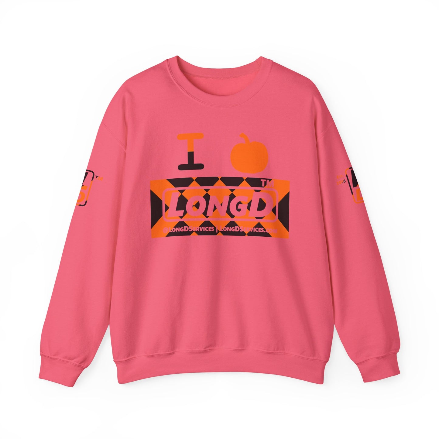 I pumpkin LongD Tag-domain negative stylized argyle 4-print logo crewneck sweatshirt