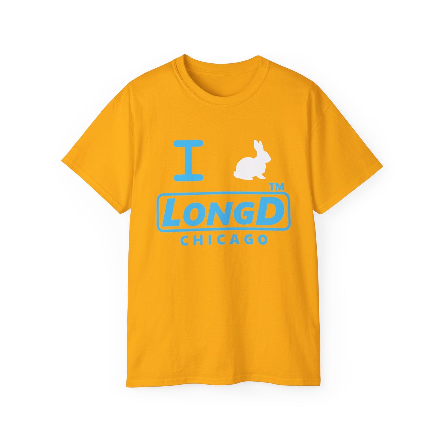 I Bunny LongD® positive turquoise Chicago Logo Cotton Tee