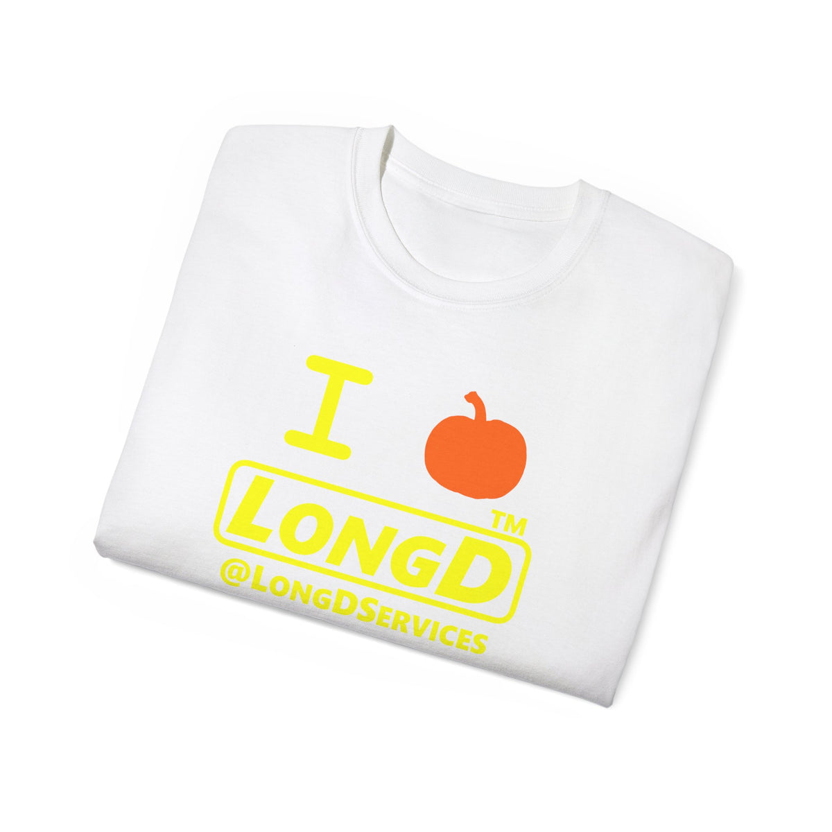 I pumpkin LongD Tag positive alternate basic Yellow (FFFF00) logo cotton tee