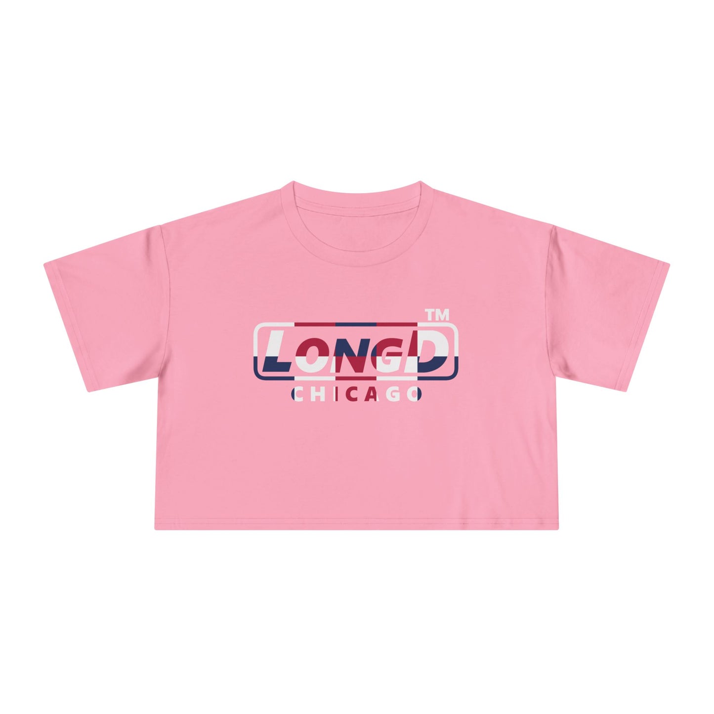 LongD positive 2x5 Chicago Logo Crop Tee (Patriotic colors)