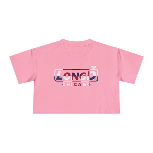 LongD positive 2x5 Chicago Logo Crop Tee (Patriotic colors)