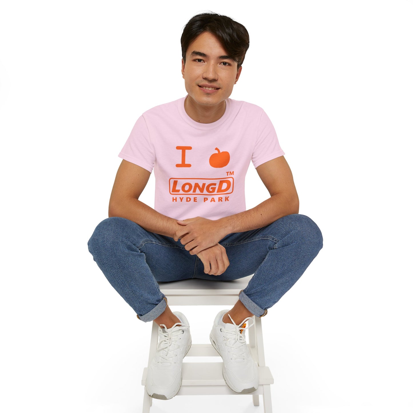 I Pumpkin LongD® Logo Cotton Tee positive orange basic Hyde Park logo