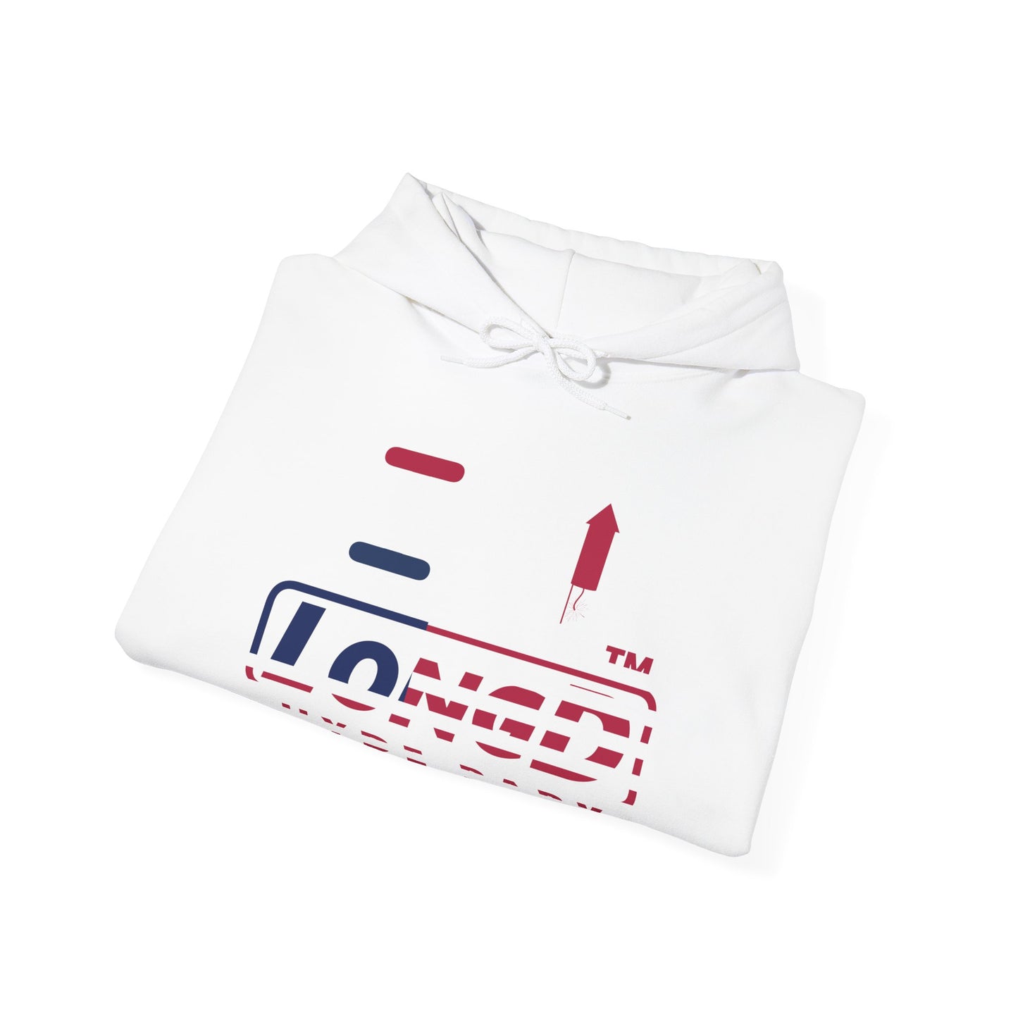 I firecracker LongD® positive flag Hyde Park logo hoodie